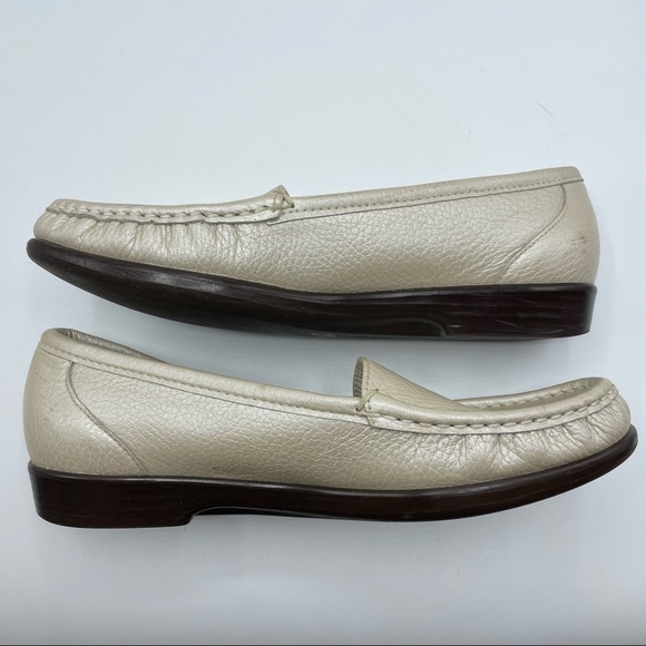 SAS Simplify Lusso Gold Loafers Flats Loafers Moc Tripad Comfort Leather Size 7N - Picture 9 of 16